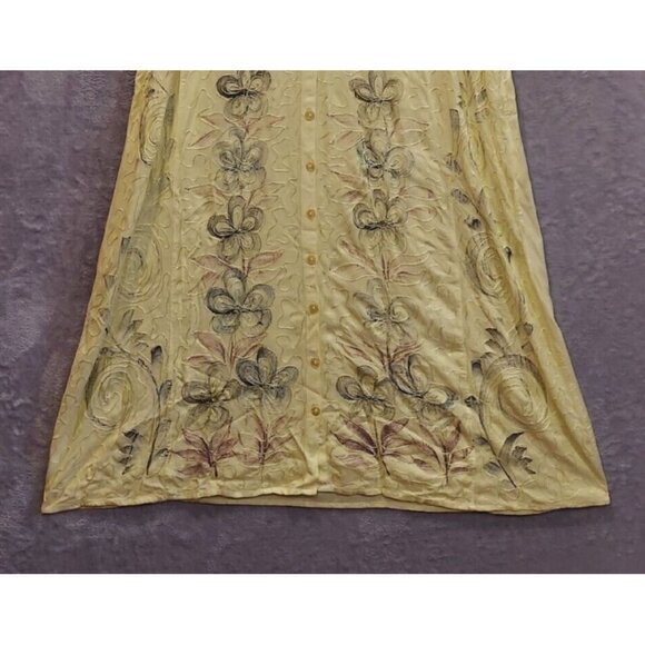 Malhortra Dress Women XL Maxi Flowy Ethnic Hippie Boho embroidery mumu Rayon - Picture 5 of 11